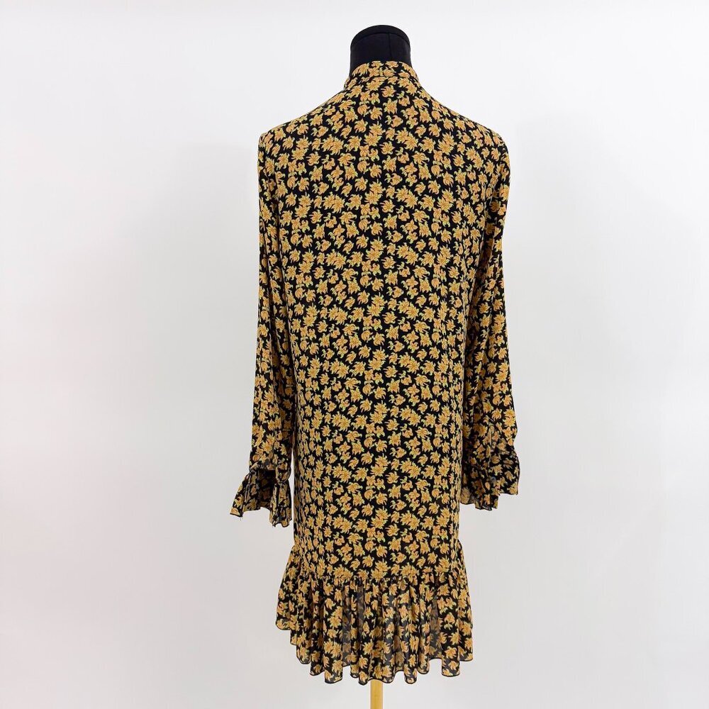SCOTCH & SODA FLORAL PRINT RUFFLE MIDI DRESS SIZE SMALL / X SMALL - Picture 2 of 9